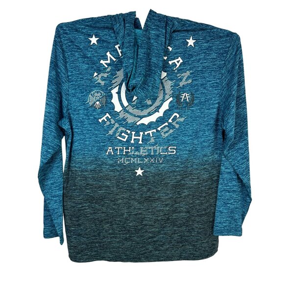 American Fighter Maryland Long Sleeve Hooded Shirt 4X Blue Cotton Blend Mens - Picture 3 of 6